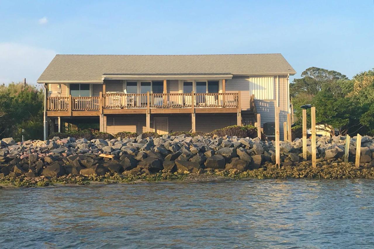 Waterfront Harkers Island Home Sunset View And Dock Kültér fotó
